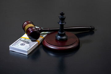 Bribe cash pressures judge, gavel stays firm. Gavel ruling ends bribe fraud for justice. Bribe...
