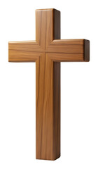 Wooden cross symbolizing faith spirituality home isolated on transparent background