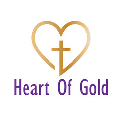 Obraz premium heart of gold religious logo