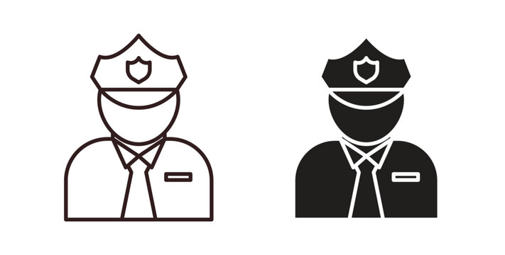 Police icon element for design projects