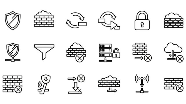 Cloud Computing Security Icons Set.