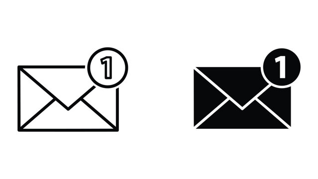 Email notification icon with unread message
