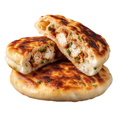 Kulcha stuffed paneer, isolated on transparent background