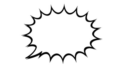 A black explosion burst icon on transparent background for use in graphic design projects