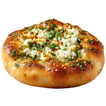 Kulcha stuffed potato, isolated on transparent background