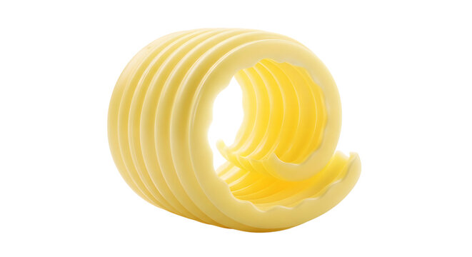 Creamy dairy butter swirl isolated on transparent background