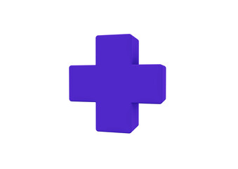 Obraz premium Vibrant purple plus sign symbol for medical healthcare and addition