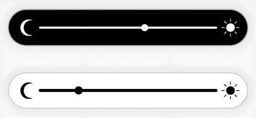 Minimalist Light and Dark Mode UI Slider Toggle Icons

