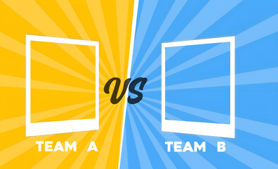 VS Battle Comparison Template, Team A vs Team B Competition Graphic vector illustration 