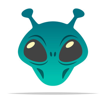 Cute alien head vector isolated illustration