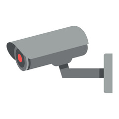 Modern security camera mounted on a wall, surveillance and monitoring concept.