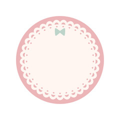 優しい色リボンとレースのフレーム素材B