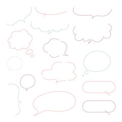 優しい色のふきだし素材セット