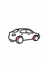 car line vector illustration, on solid white background in clean modern style