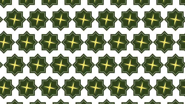 A repeating geometric star pattern inspired by Islamic art, forming a seamless decorative background with symmetrical shapes and traditional ornamental design.