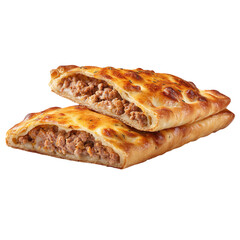 Meat pide slice, isolated on transparent background