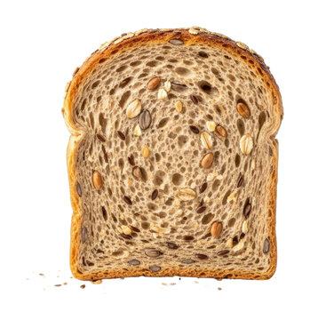 Healthy whole grain bread slice kitchen food isolated on transparent background