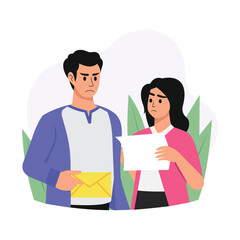 Obraz premium Lying Partner Vector Flat Illustration EPS 10 File