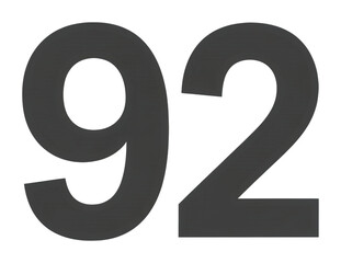 Fototapeta premium Highlighting the number 92 in modern graphic design visual isolated on transparent background