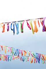 Colorful ribbon outdoor. best wishes celebration