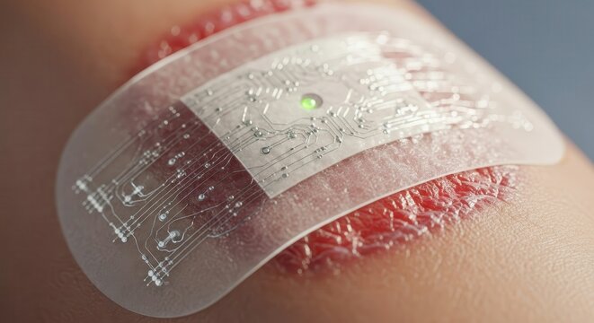 Flexible electronic patch monitors healing process on irritated skin surface