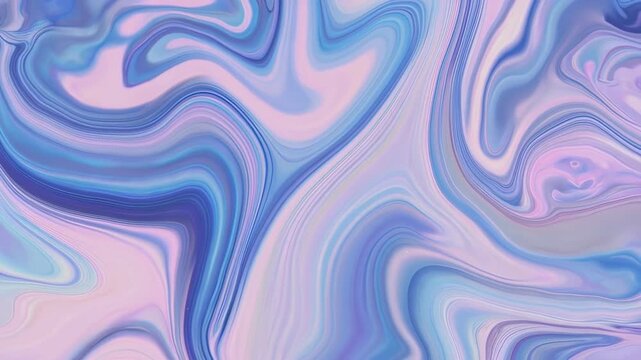 Swirling abstract artwork with pastel hues of blue, purple, and pink creating a fluid marble effect