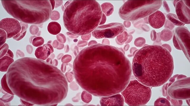 Animation of a comprehensive, quantitative, and qualitative analysis of red blood cells (RBCs) included in a complete blood count (CBC)