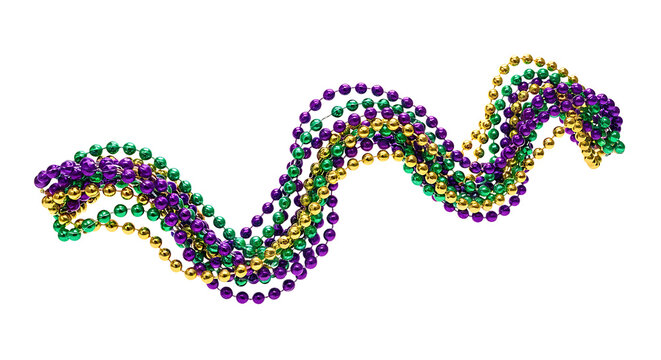Mardi gras beads pattern isolated on transparent background