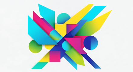 Colorful pencils arranged on a white background forming a rainbow design illustration