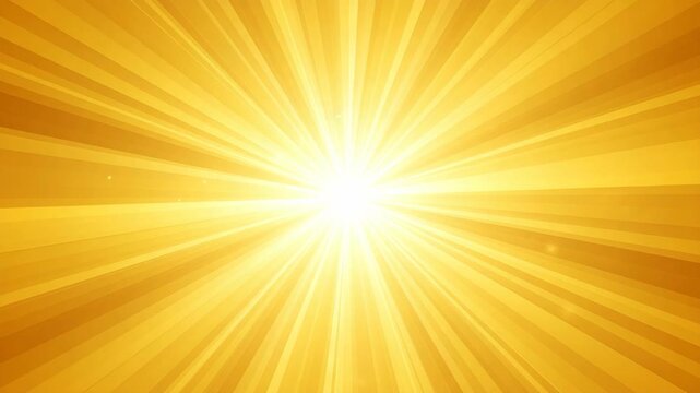 Bright yellow sunburst background with radiating light beams