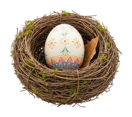 Obraz premium Easter egg nest decoration home still life spring isolated on transparent background