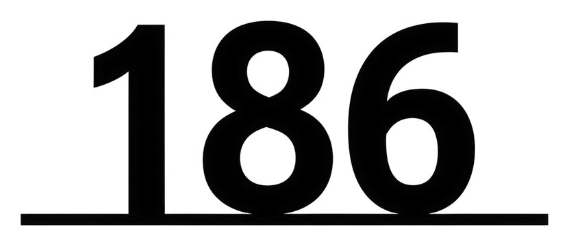 Exploring the number 186 a journey into numerical significance isolated on transparent background