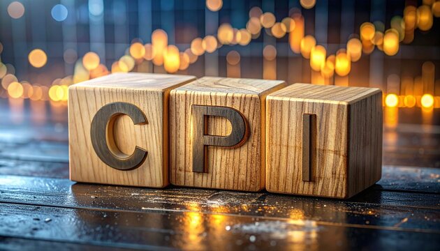 CPT wooden blocks on reflective surface with bokeh lights for finance and healthcare branding