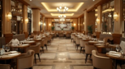 Generative AI Luxurious Hotel Restaurant Dining Area with Elegant Decor