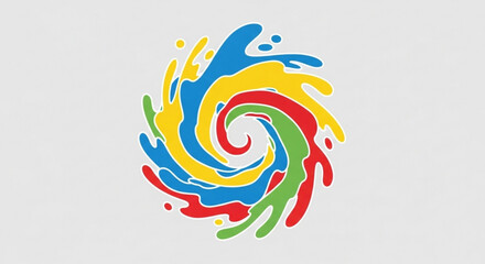 Fototapeta premium Colorful Paint Swirl Isolated on White Background