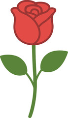 Red rose flower vector illustration isolated on white background