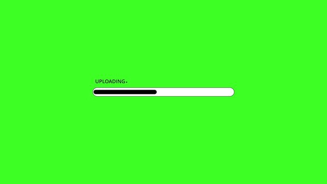 Modern Circular Loading Progress Bar Animation on Green Screen Background for Video Editing and App Interface.