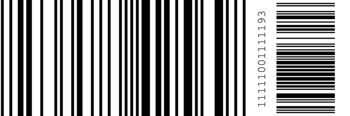 Graphic barcode pattern featuring sharp stripe lines and bold code. This stripe pattern stands out as a unique bg. © Анжелика Полтавец