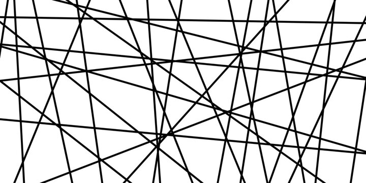 Modern geometric pattern with chaotic straight line structure and random balance. A chaotic straight line graphic expressing abstract chaos.