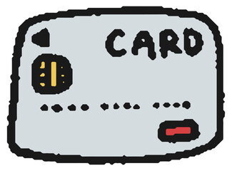 クレジットカード/デビットカードの手描きイラスト
