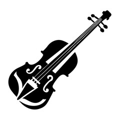 Fototapeta premium modern violin silhouette illustration for contemporary music and creative design