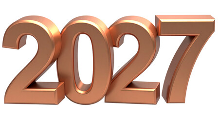 2027 Bronze Metallic 3D Numbers with Glossy Finish