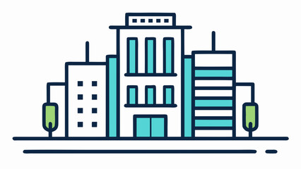 Obraz premium Modern cityscape with skyscrapers isolated on white background, Vector