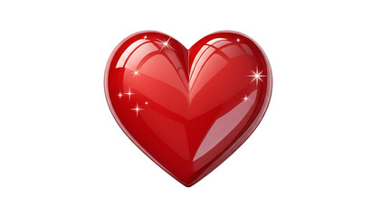 Fototapeta premium Shiny red heart icon isolated on transparent background