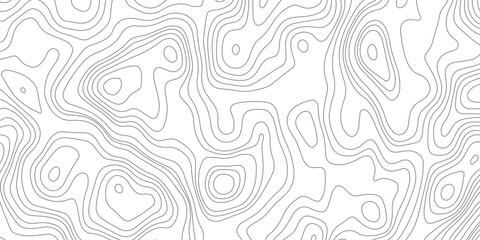 Abstract design with seamless pattern with lines topographic map. geographic mountain relief. the white on black contours topography stylized height of the lines. geographic contour map paper texture.