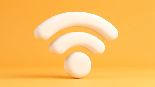 Modern 3d wifi icon render for wireless connectivity concept
