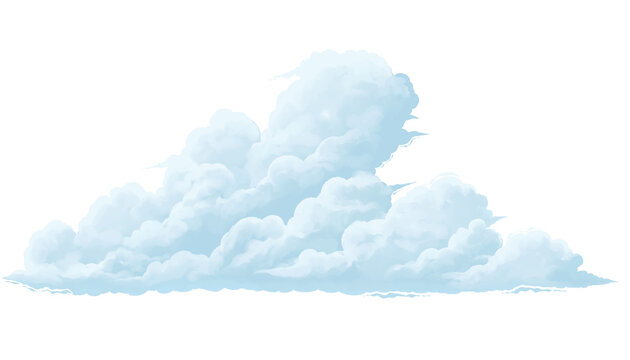 Fluffy blue cumulus clouds in the sky