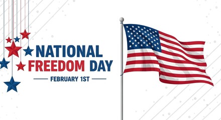 Fototapeta premium National freedom day celebration with american flag on february 1st