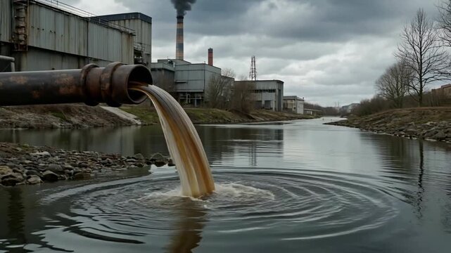 Industrial Pollution: Toxic Smoke & Water Contamination