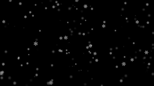 雪の結晶が降る動画素材